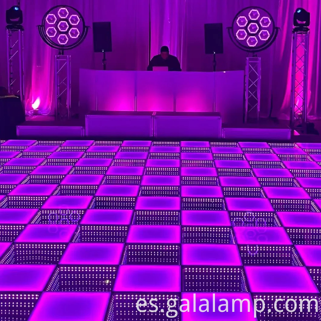 Luces de la pista de baile RGB Infinity Mirror con vidrio de efecto 3D